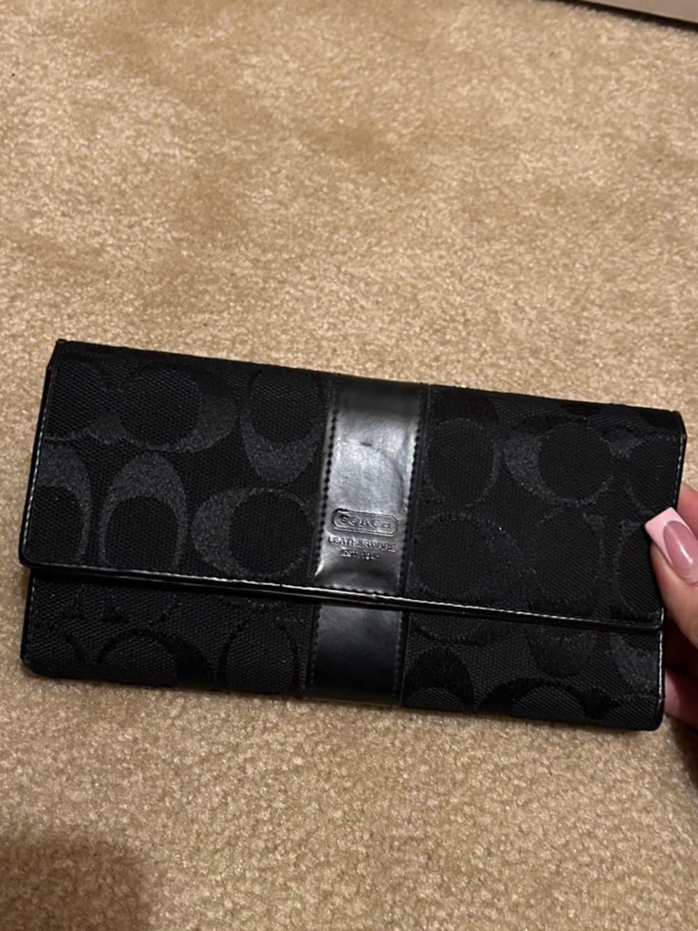 Coach Black Signature Continental Wallet